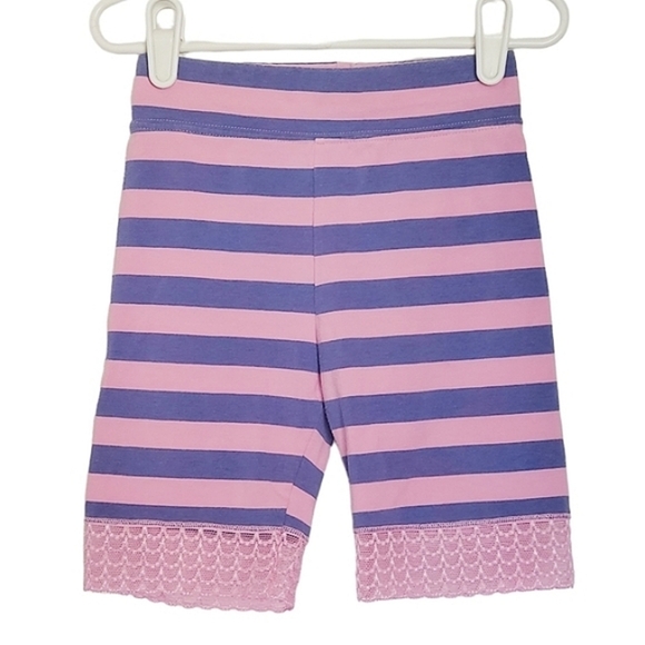 K1202 * Lucky & Me Striped Girls Shorts Pink Purple Size 6 - Picture 1 of 5